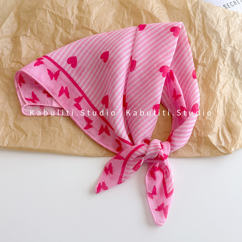 스트라이프 하트 58 이미테이션 헴프-핑크