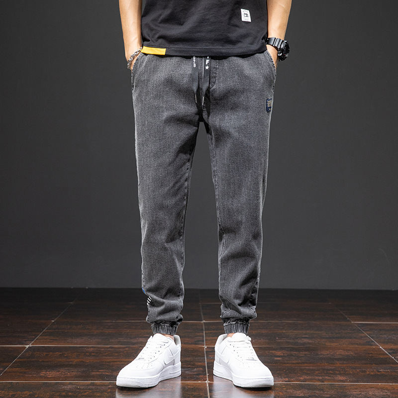Autumn and Winter Jeans Men's Harlan Pants Leg plus size Men's Loose Casual Pants Fat Pants Cropped Plus Size Slim Look