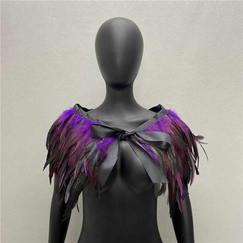 Unisexe Punk Couleur Unie Chicken Feather Châle display picture 3