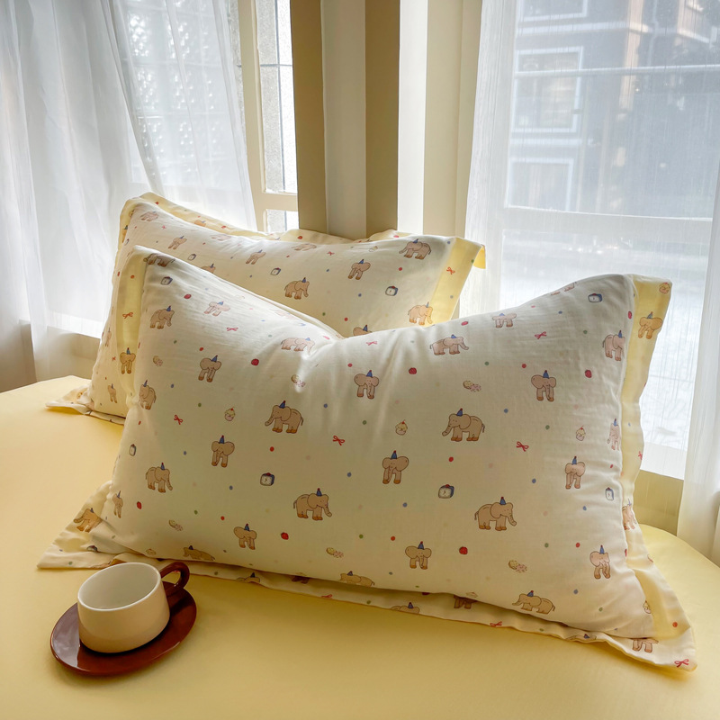 Un par de fundas de almohada de hilo de doble capa de algodón de nuevo estilo 2025 48cm x 74cm funda interior de algodón para niños