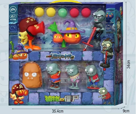 Подлинная наборы Plants vs. Zombies, игрушка, большой набор, подарочная коробка для мальчиков, кукла для детей, полный набор, подарок на день рождения