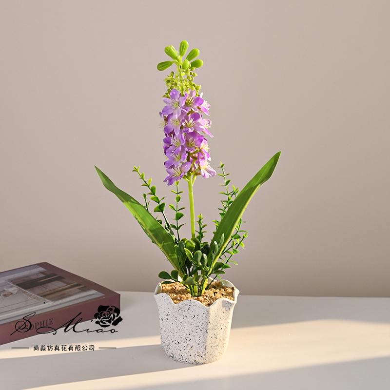 Nuevo estilo transfronterizo jacinto pequeño bonsai flor de simulación creativa decoración de estudio fotográfico para el hogar decoración planta verde artificial en maceta