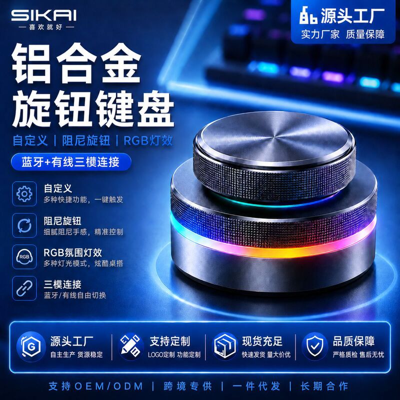 Customizable volume knob keyboard keys, wireless Bluetooth mini-keyboard, live streaming controller, multimedia editing, likes Customizable volume knob keyboard keys, wireless Bluetooth mini-keyboard, live streaming controller, multimedia editing, likes