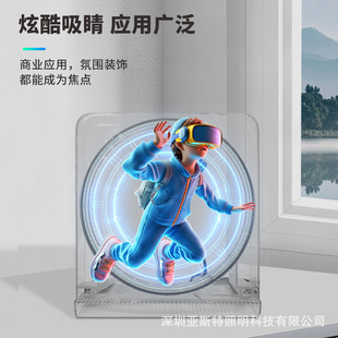 3D Stereo Suspended Desktop Desktop Holographic Advertising Machine Fan Rotating Naked Eye Projection Acrylic Bracket Square