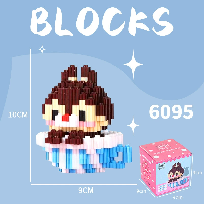 Cartoon Building Block Toy Set, Mini Constructor Doll, 9×9×9 cm, Assorted Character Designs