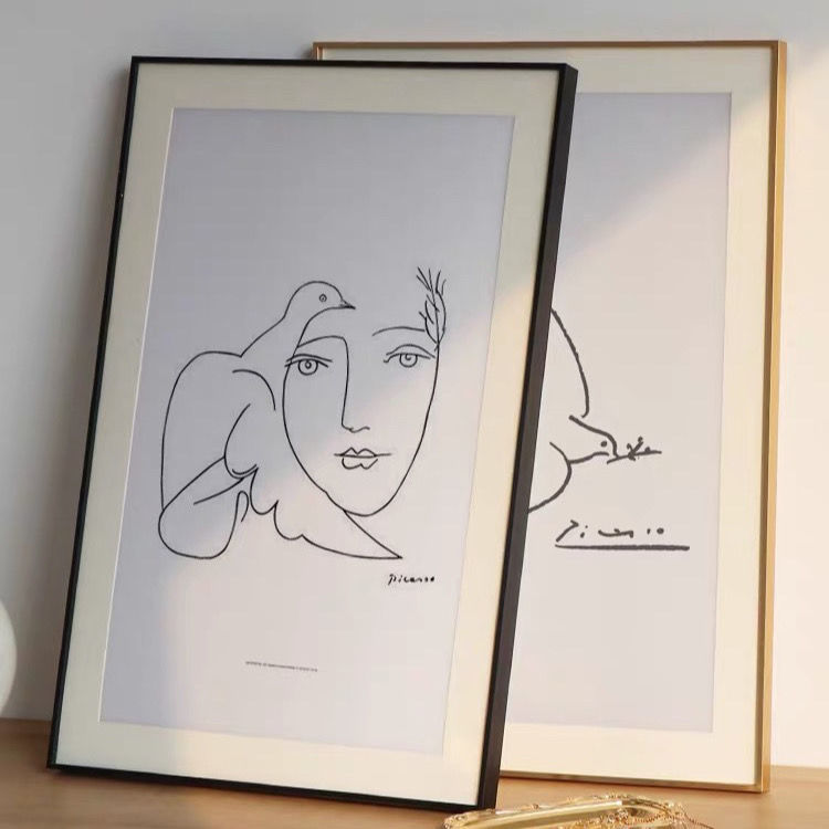 Photo Frame with Narrow Edges, Aluminum Alloy Empty Frame, Nailed Frame, Self-Assembled Large Size Wall Hanging, High Appearance