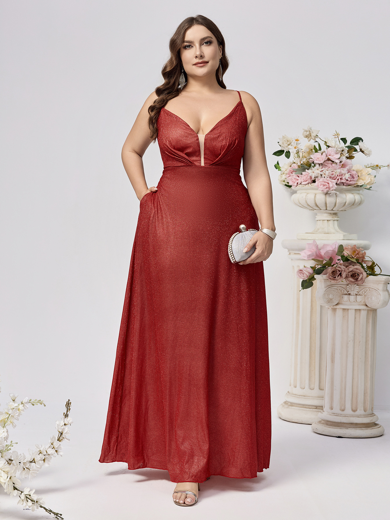 Vestido de talla grande Venta caliente Vestido sin tirantes Comercio exterior europeo y americano Vestido de noche con cordones sexy Amazon Elegant mono