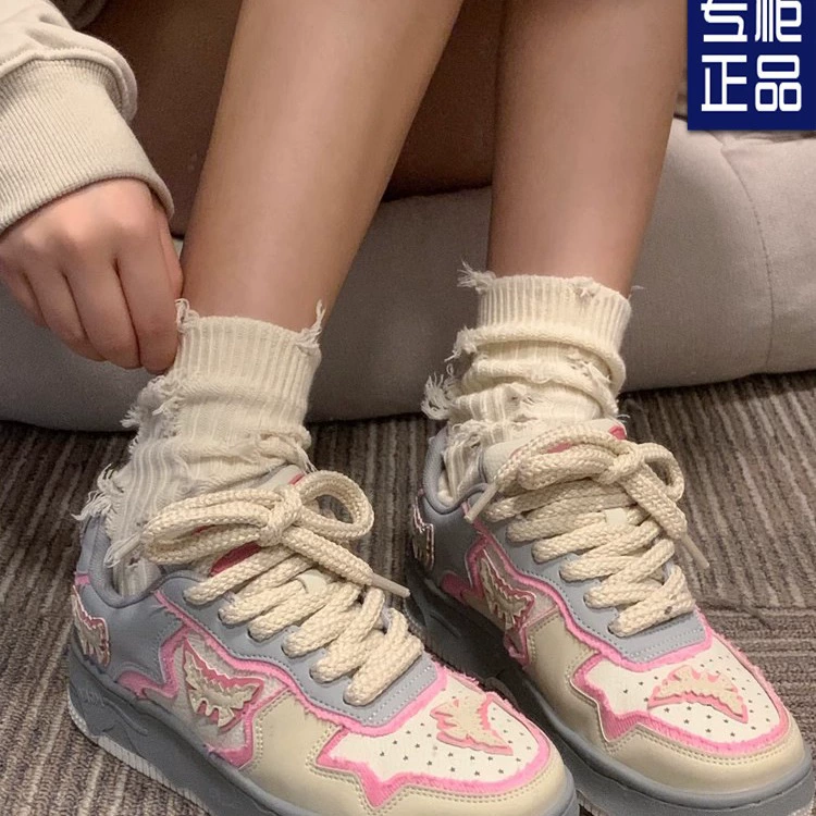 2023 Популярные оригинальные кроссовки на толстой подошве в тон, женские модные Универсальные белые туфли, студенческие износостойкие кроссовки в Корейском стиле, женские