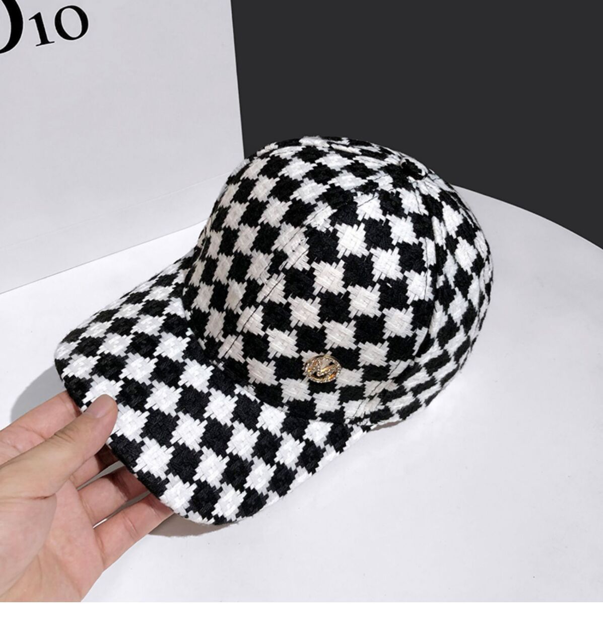 Γυναικεία φθινοπωρινή και χειμερινή καρό M Letter Γλώσσα πάπιας Κορεατικής έκδοσης Ευέλικτο μοντέρνο σκίαστρο μπέιζμπολ καπέλο_voghion.com
