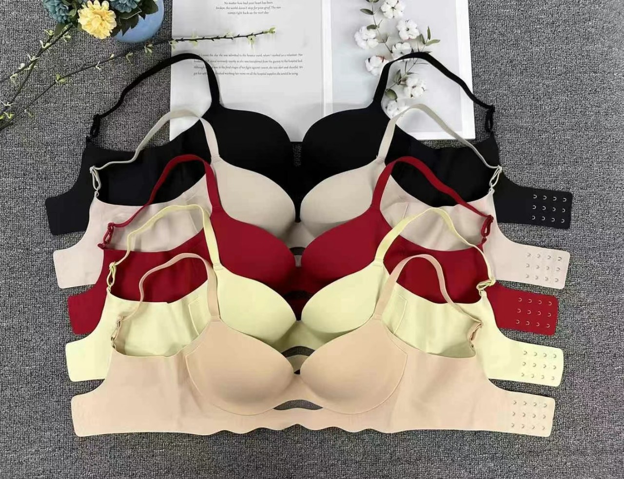 6801 ropa interior sin marcas de bajo precio para mujeres pechos pequeños mostrando un pecho más grande, cómodo y transpirable sin anillo de acero para evitar la caída del sostén