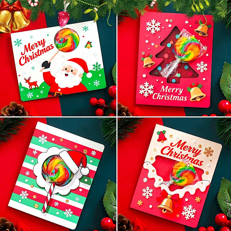크리스마스 카드 [막대사탕 60개 + 카드 60장] 반제품