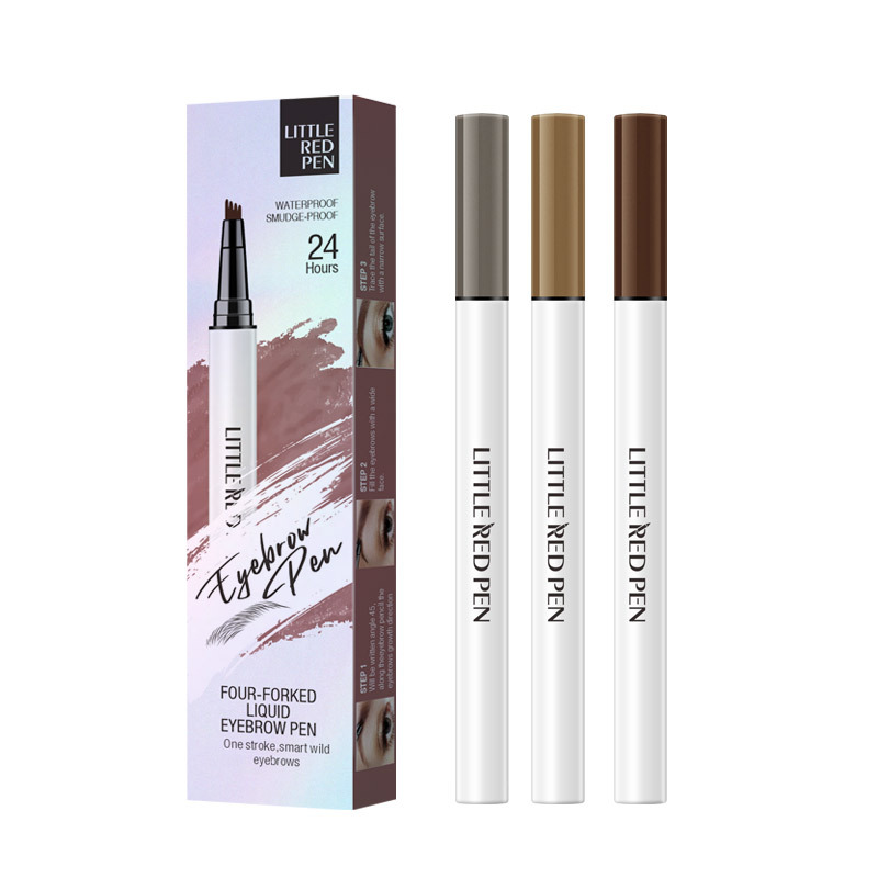 PAGE VINE transfronterizo especial para lápiz de cejas de cuatro puntas impermeable, crema de cejas sin mareo, maquillaje de cejas salvajes de núcleo duro