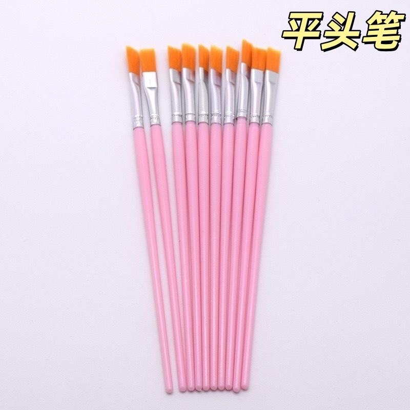 油漆刷笔工业油漆毛笔平头水粉水彩笔尼龙毛画笔排笔刷补漆小毛笔
