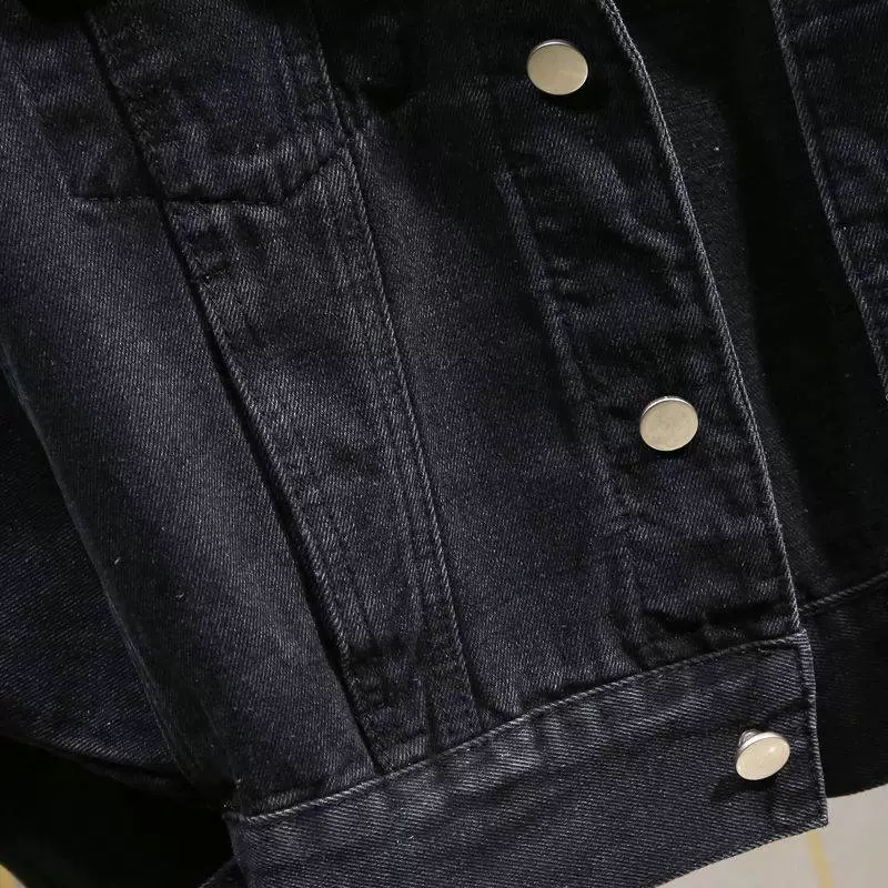 Spring denim black jacket, Korean style