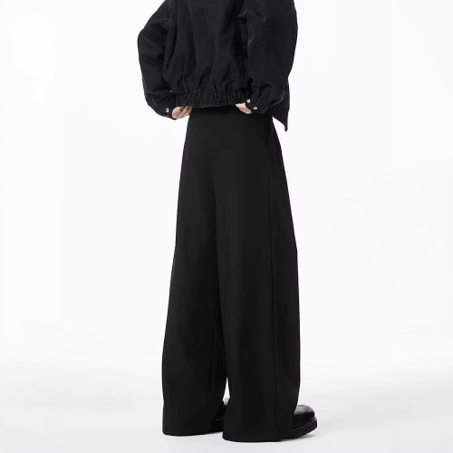 American Cleanfit Black Men's Spring and Summer Straight Leg Loose Drop Comfort Casual High-end Wide Leg Pants