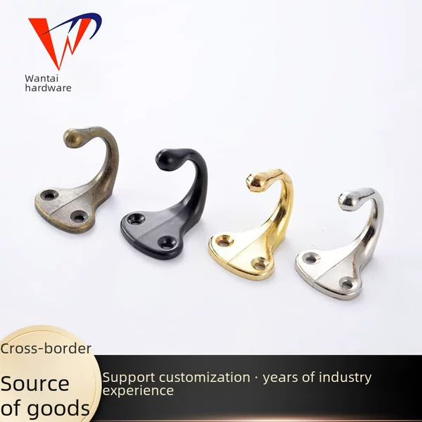 Factory direct supply thick single hook zinc alloy antique single hook cabinet bedroom bathroom wall door hook