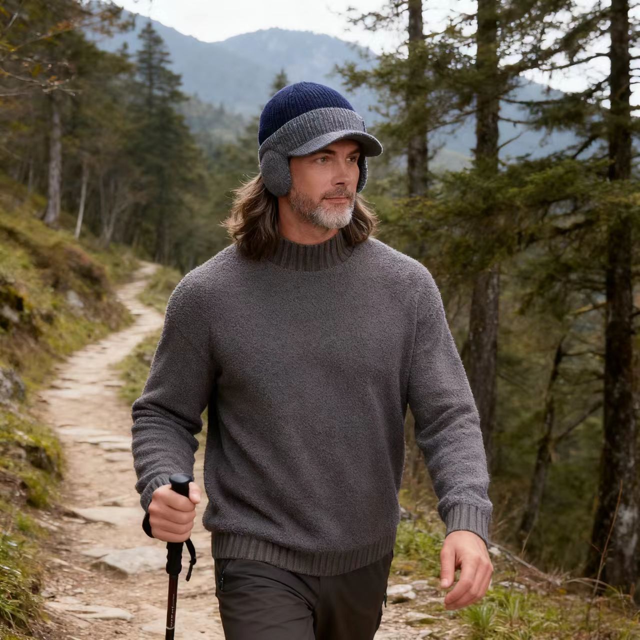 跨境代发帽子男士秋冬季保暖毛线帽大头围针织帽加绒男款冬天帽子