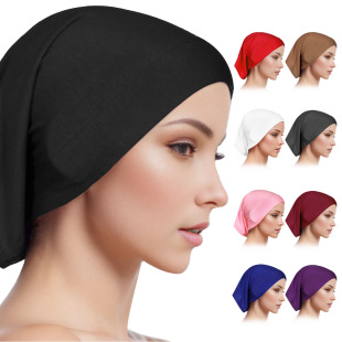 Amazon new headscarf cap high quality milk silk elastic all-match base cap African multi-color hair set one-piece delivery