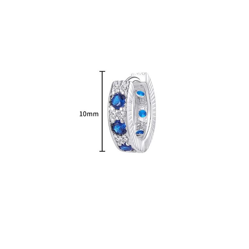 Zirkon-Ohrringe für Herren, modisch, hochwertig, vielseitig, schlicht, Manschetten-Accessoires für Damen, trendiger, leichter Luxus, Nischen-Stil, blaues Ohr_voghion.com