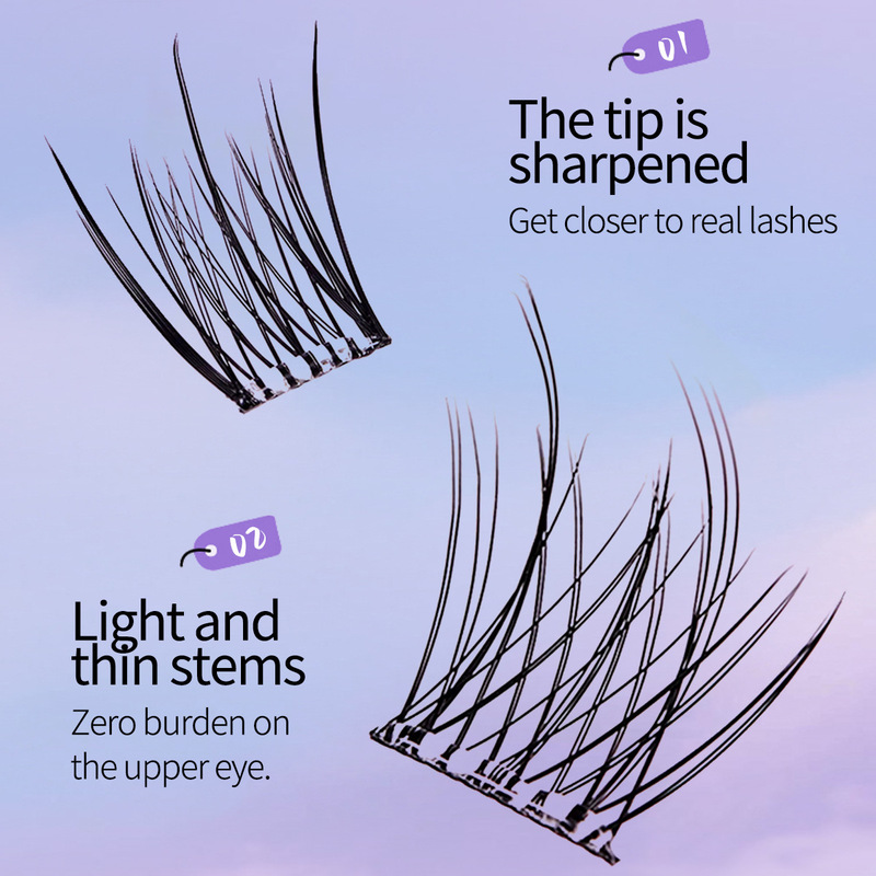 Self-adhesive false eyelashes外贸跨境DIY睫毛免胶全英文假睫毛|undefined