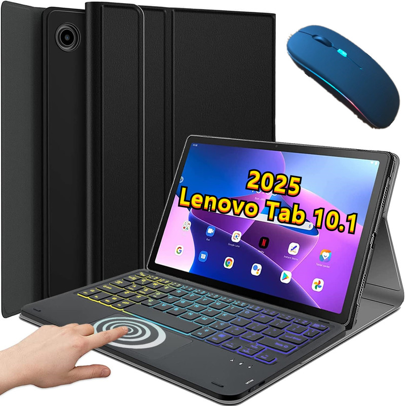 Lenovo Tab 10.1 2025タブレットワイヤレスbluetoothキーボードレザーカバーはLenovo 10.1ケースに適用されます|undefined