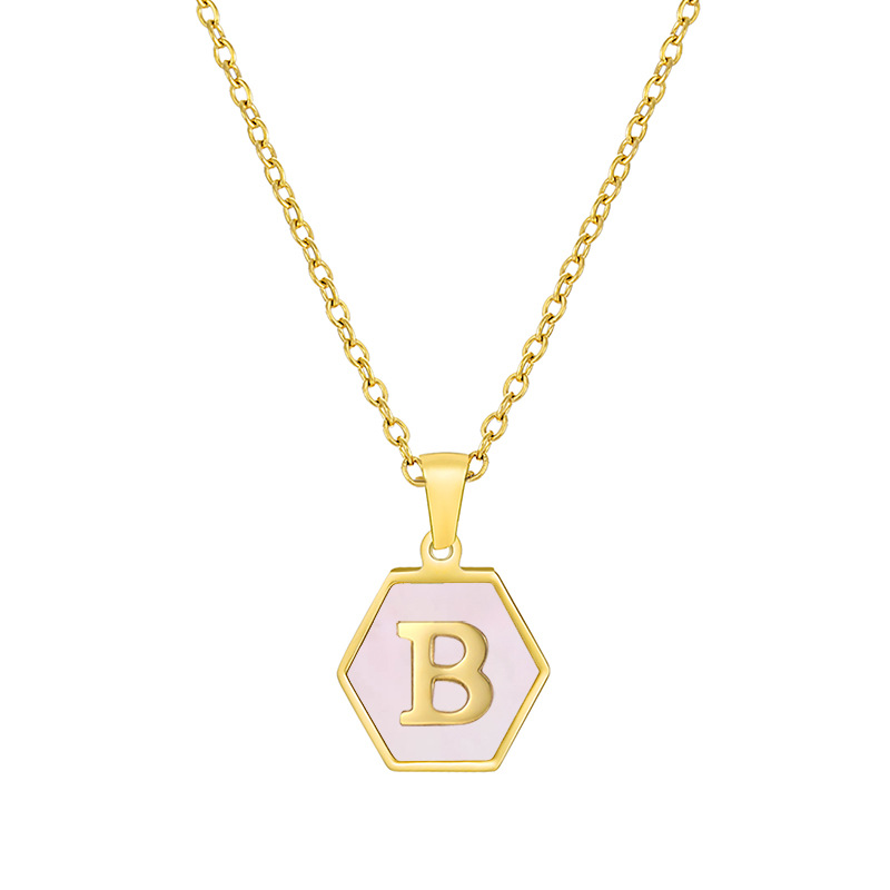 Modern Style Letter Stainless Steel Necklace Plating Stainless Steel Necklaces_colorza_4