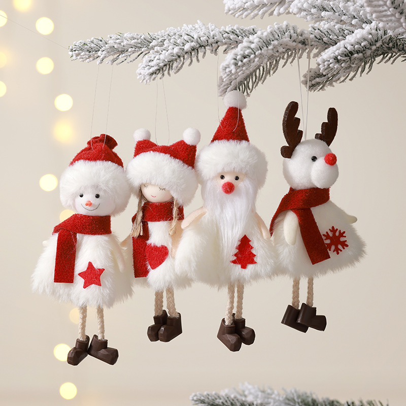 Nuevo ángel transfronterizo muñeca Santa ciervo decoración colgante tela de peluche colgante árbol de Navidad