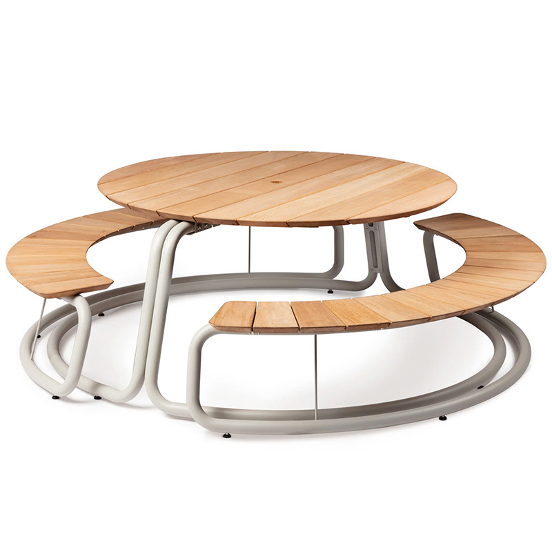 Mesa y sillas de patio al aire libre Mesa de ocio balcón al aire libre Jardín al aire libre Diseño Café Mesa redonda Calle comercial image 5