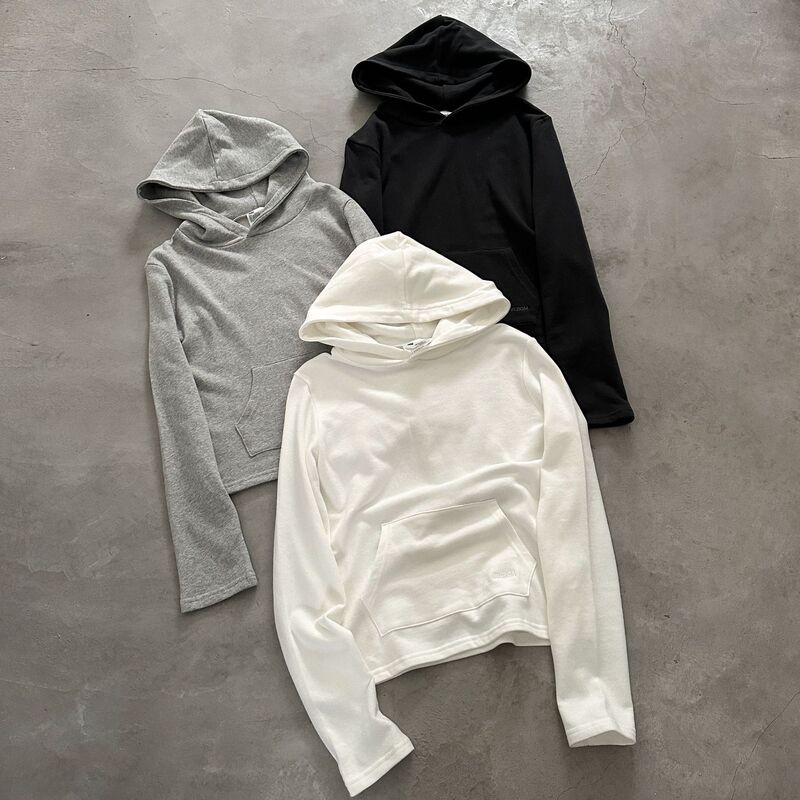 Korean-Style Kimchi Single Version, Super Flattering, Slimming and Figure-Enhancing Hooded Long-Sleeve T-Shirt, Base Embroidered Soft and Cozy Sweatshirt Korean-Style Kimchi Single Version, Super Flattering, Slimming and Figure-Enhancing Hooded Long-Sleeve T-Shirt, Base Embroidered Soft and Cozy Sweatshirt