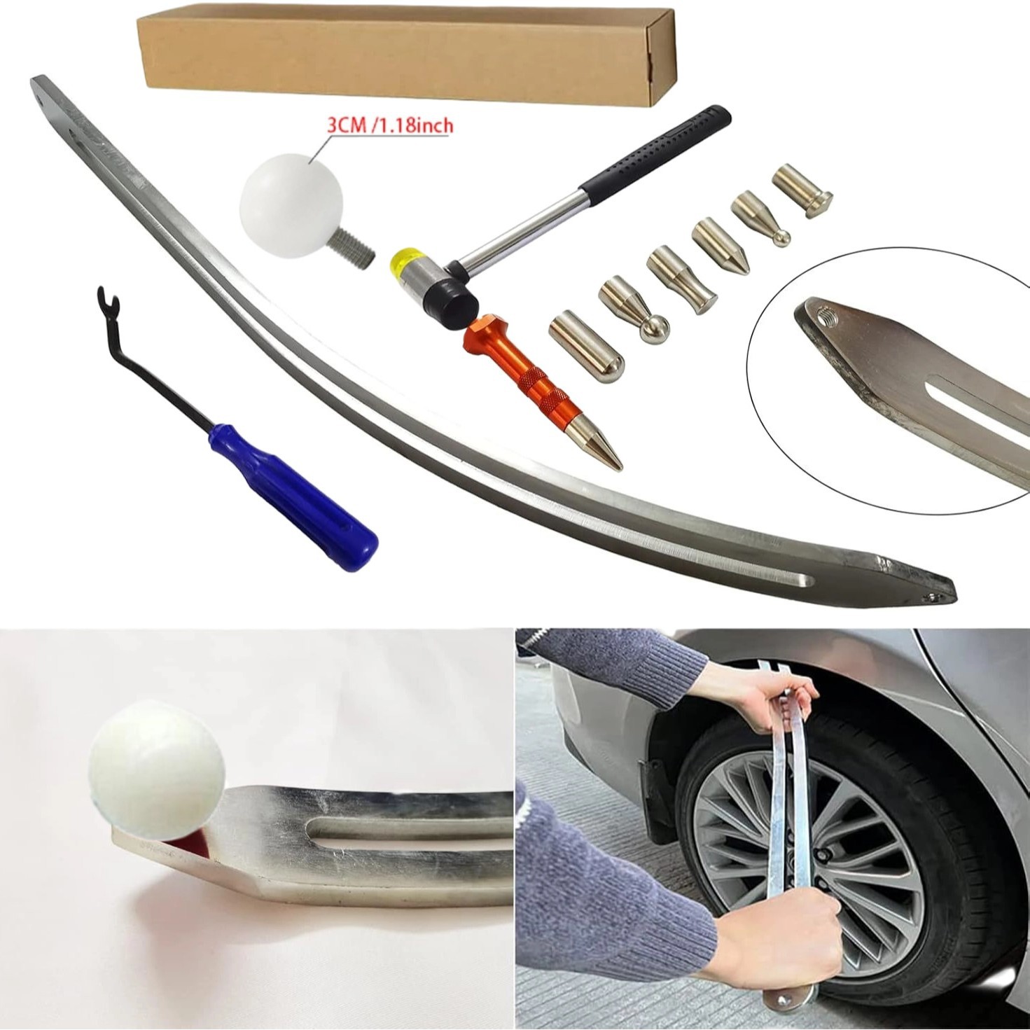 免喷漆车身凹陷滑杆汽车凹坑冰雹坑钣金修复套装跨境货源专业级