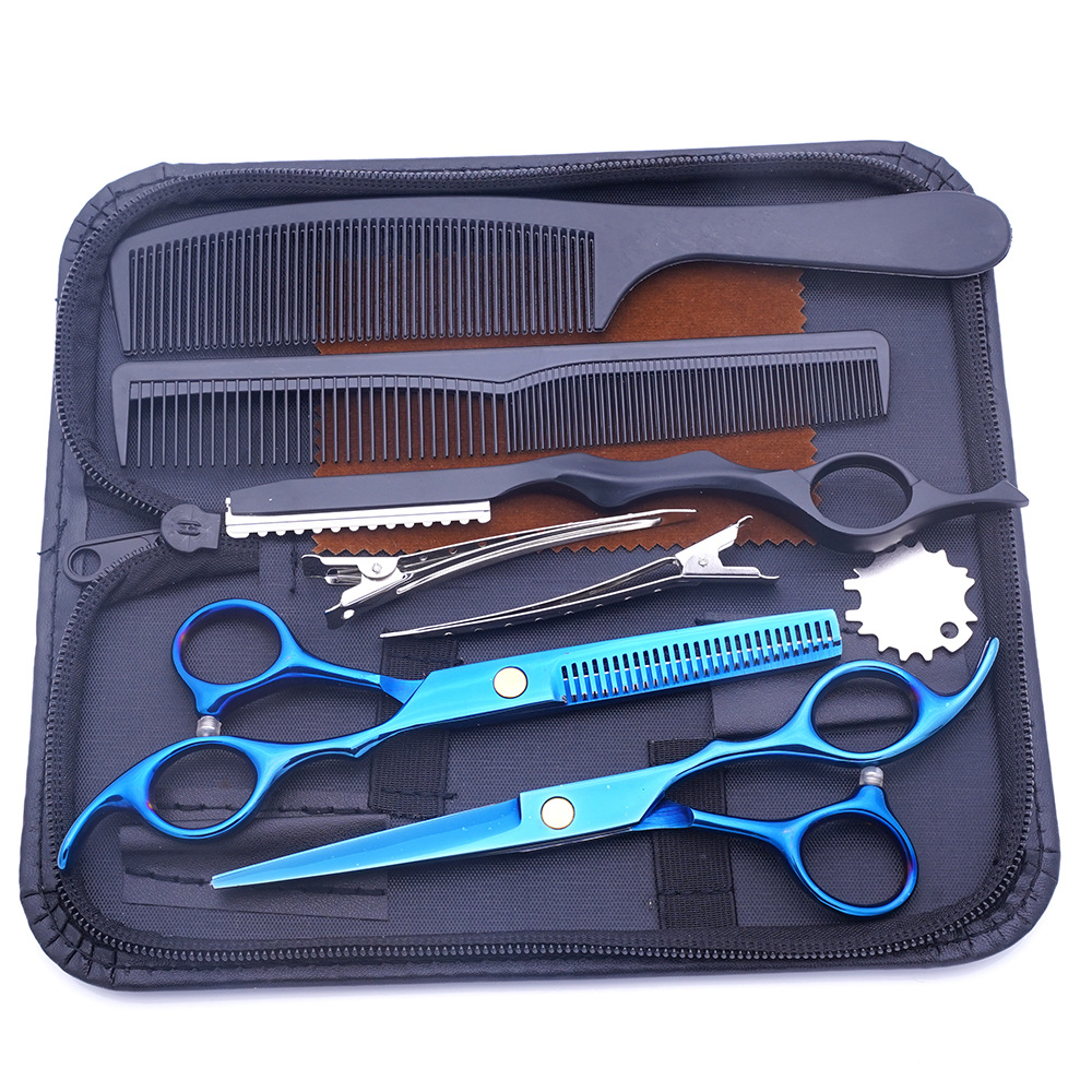Tijeras para el cabello de acero inoxidable, tijeras para el cabello, estilista profesional, tijeras para el cabello roto, juego de tijeras para el cabello Liu Haiping