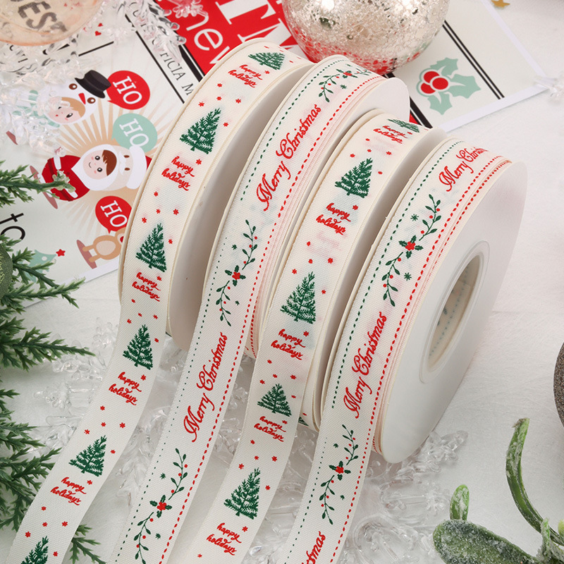 新しいクリスマスリボンギフト包装リボン装飾花束リボンクリスマスギフトボックス包装リボン25ヤード|undefined