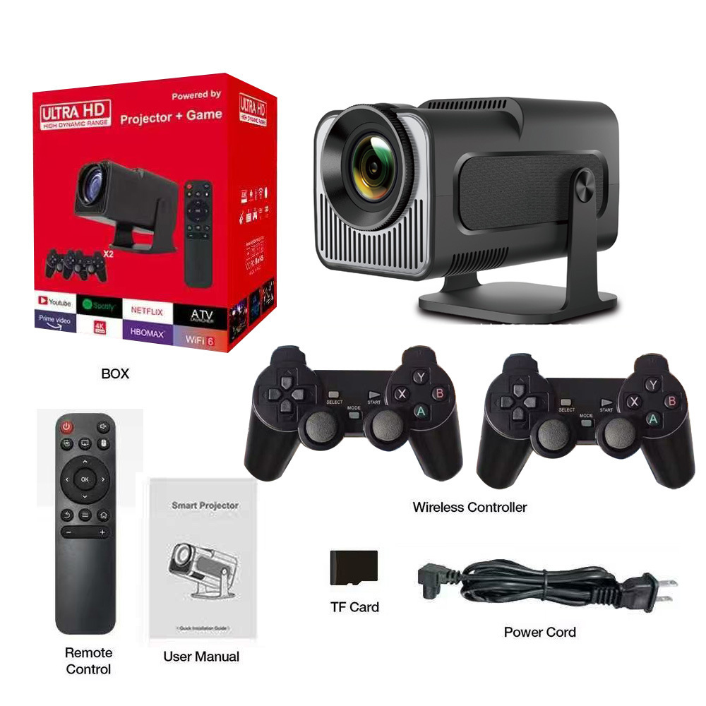 Cross-Border Overseas Hy320 Game Projector Home Portable Smart Android Ultra-High Definition Handle Game Console
