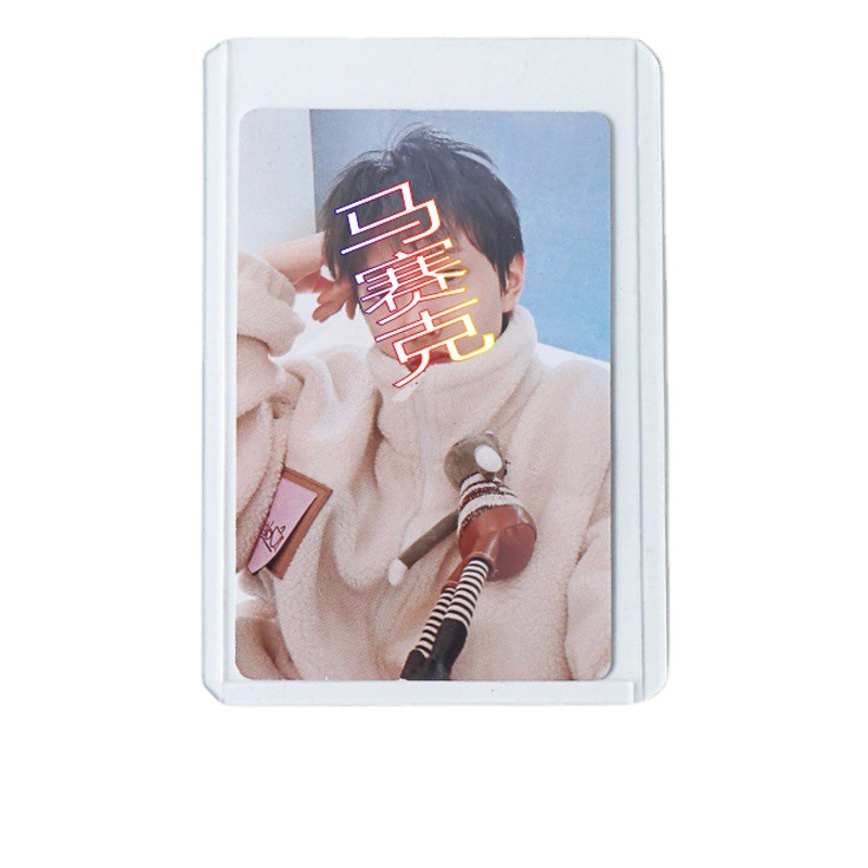 Spot funda de tarjeta dura de plástico de pvc transparente estrella tarjeta pequeña funda de goma dura tarjeta tarjeta tarjeta tarjeta de identificación magnética marco de fotos personalizado