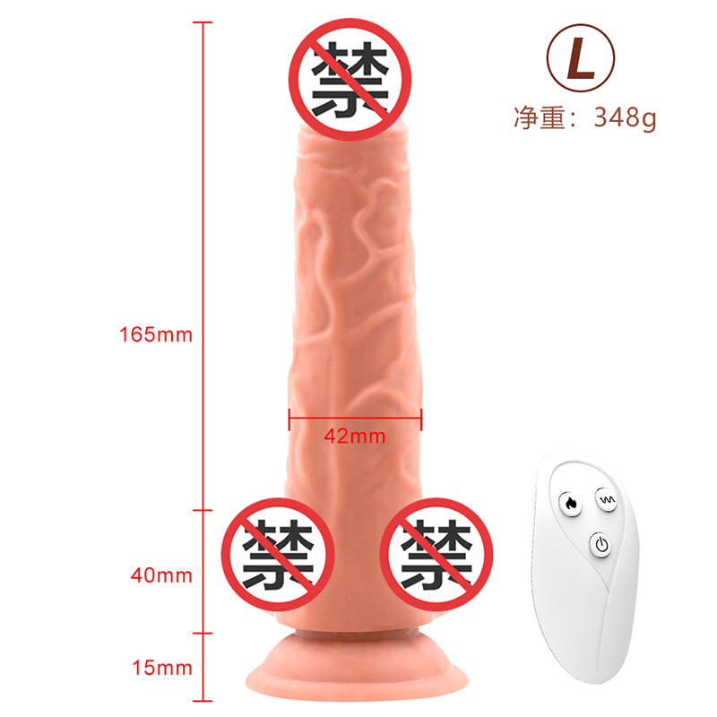 Control remoto inalámbrico simulación eléctrica pene vibrador femenino calefacción cañón consolador masturbación juguetes sexuales femeninos