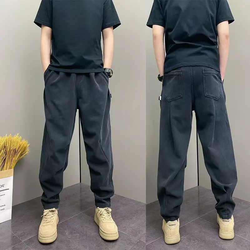 2025 Autumn New Light Luxury Draped Loose Solid Color Fashion Versatile Men's Lazy Comfortable Elegant Casual Long Pants