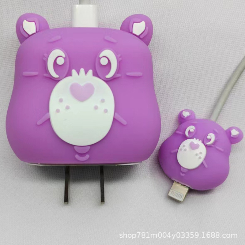 Nuevo cable de datos de dibujos animados cubierta protectora adecuado para Apple carga rápida cabeza 18/20W carga cabeza cubierta protectora Winder