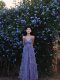 This year's popular A- long skirt spring and summer women's new suspender skirt V collar tea break French floral dress