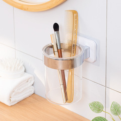 Cross-border best-selling seamless adhesive kitchen storage rack transparent plastic storage tube bathroom toilet water flower pot