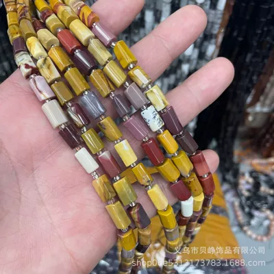 spacer beads wholesale, Zərgərlik ara hissələri - 21egg-yolk-stone-8x11mm-pillar-beads-approx-15-beads-per-strand-short-style