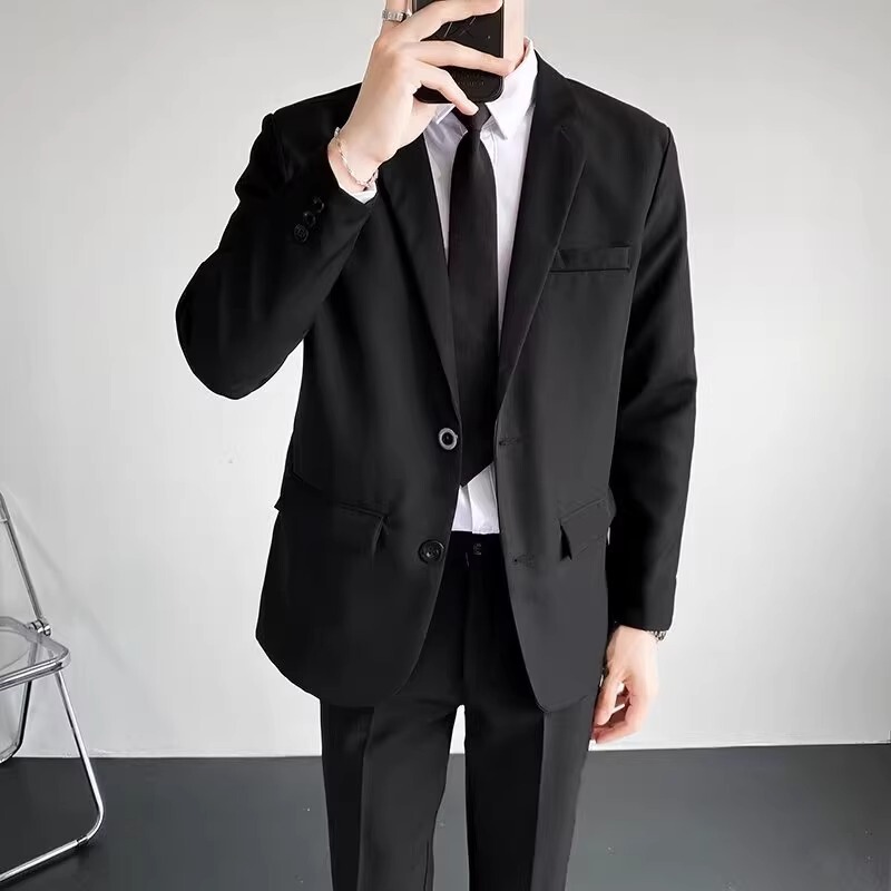Suit Jacket Men's Spring and Autumn Korean Style Handsome High-end Shoulder Padded Suit Men's Casual Suit suit Top Trendy