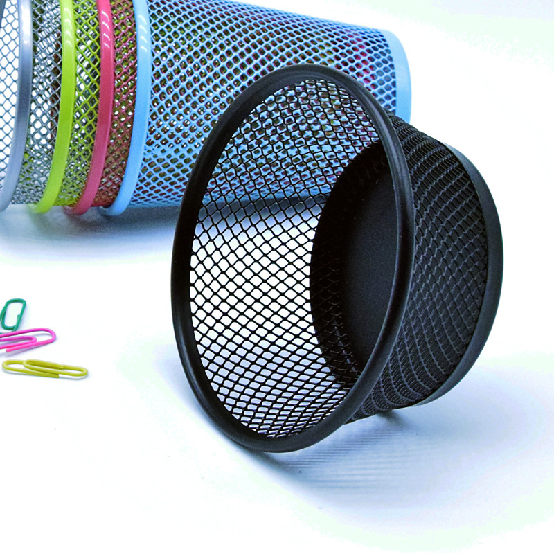 Creative Metal Mesh Pen Holder Desktop Storage Box Simple Office Stationery Multifunctional Cone-Shaped Stackable Small Bowl Holder