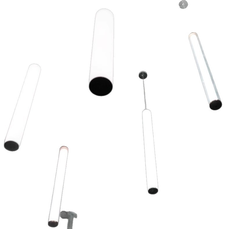 360 grados redondo acrílico luminoso LED tubo de lámpara acrílico tubo de lámpara vertical colgante de pared colgante placa de lámpara publicitaria