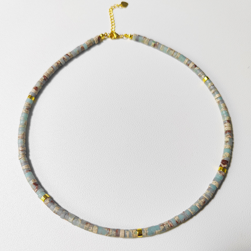20g Weight Brass Pendant Material Necklace Classification Natural Stone, Brass Chain Material Casual Color Block Mixed Materials Necklace