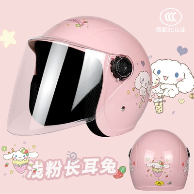 Helmet Boy Baby Cycling Girl – Motosiklet kaskı (dəbilqə) - 3c-childrens-model-pink-long-eared-rabbit-cat-ears