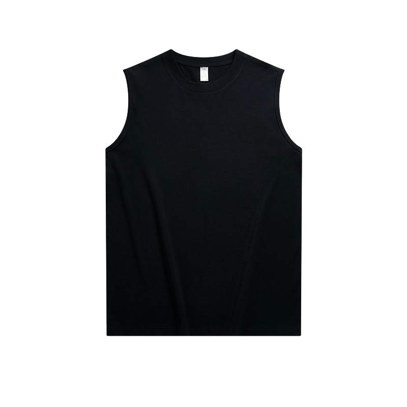 メンズベースレイヤー純綿ノースリーブベストメンズホワイトベストTシャツメンズフィットネススポーツインナールーズヘビートップ|undefined