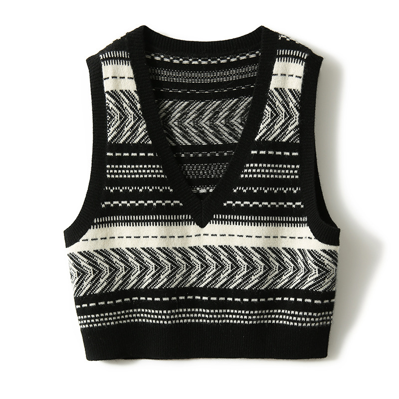 Chic [ZZU464916AG] de lujo francés elegante romántico casual cuello en V chaleco Chaleco de Cachemira para las mujeres