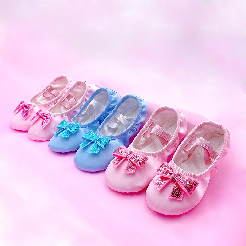 Children's Dance Shoes for Girls, Soft-Soled Practice Shoes, No Laces, Toddler Baby Performance Ballet Cat Claw Shoes, Chinese Dance Exam