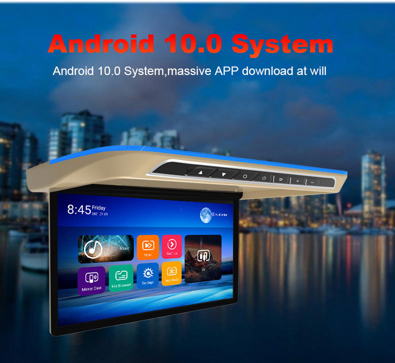 17.3inch Ceiling-mounted Android display 17.3inch Electric ceiling-mounted MP5 display car Android TV