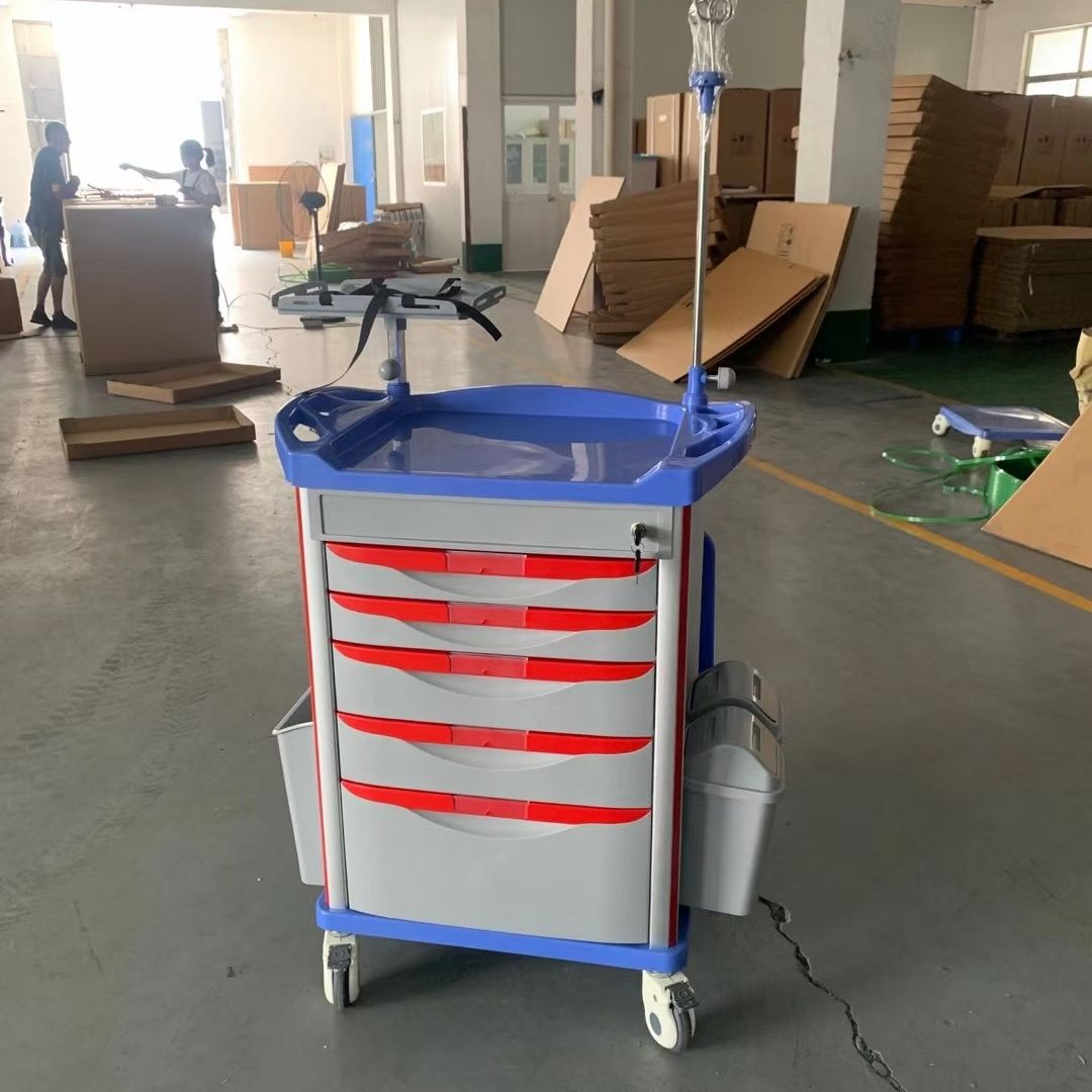 医院用ABS手动小推车急救车服药车病人用双开门可开票整体发货